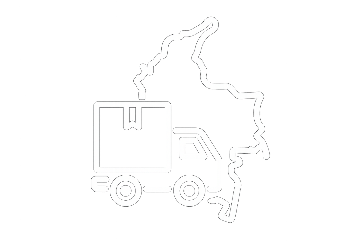 Ahora creame un icono que represente las entregas a todo el pais, debe ser blanco y relleno blanco con fondo transparente, la idea es mostrar que hay entregas al resto de colombia